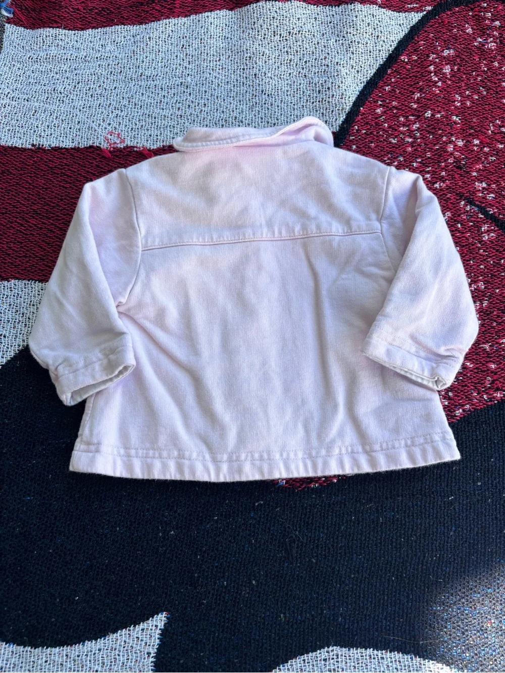 VINTAGE BUSTER BROWN PINK CAT GRAPHIC BUTTON UP JACKET SIZE 3/6 MONTHS